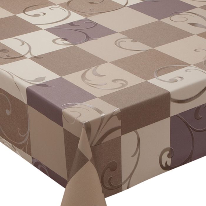 Клеенка столовая "Meiwa" SILKY-191 BR, 140 см, рулон 20 п.м., коричневый