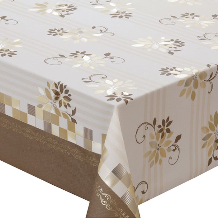 Клеенка столовая "Meiwa" SILKY-240 BE, 140 см, рулон 20 п.м., бежевый