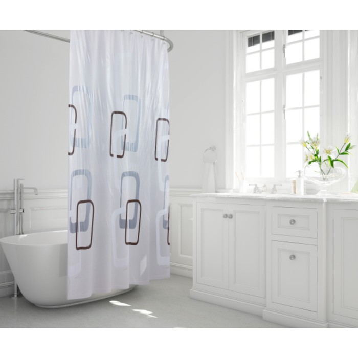 Штора для ванной Quadry nero, 180х200 см