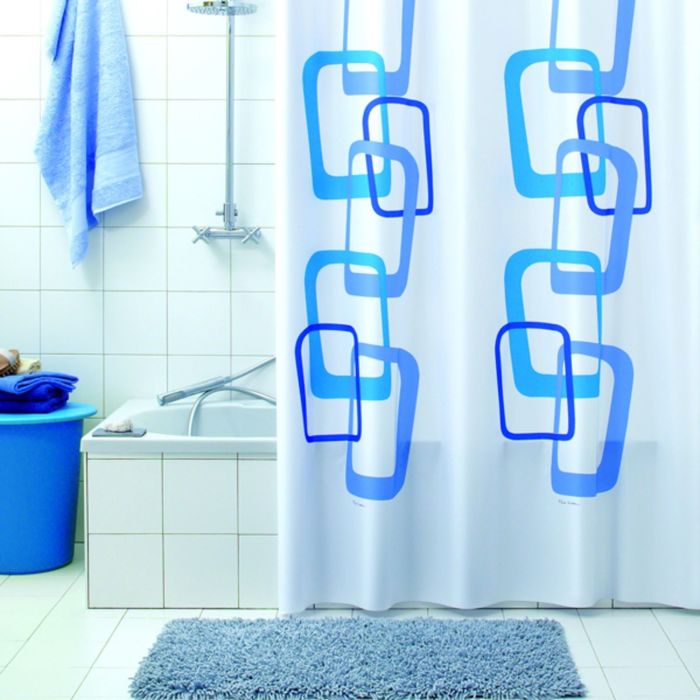 Штора для ванной Quadry, 180х200 см, синий