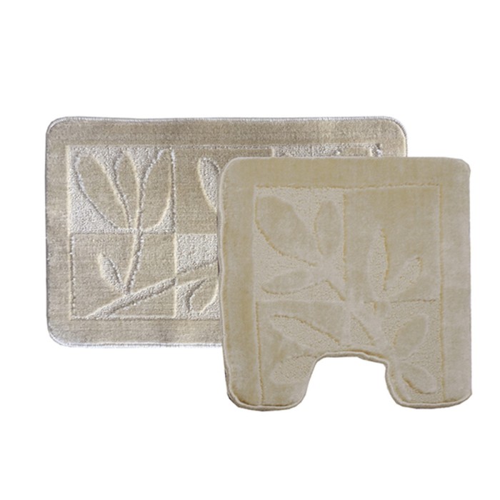 Набор ковриков для ванной "Лавр" 2 шт: 50х80 см, 55х55 см, цвет бежевый
