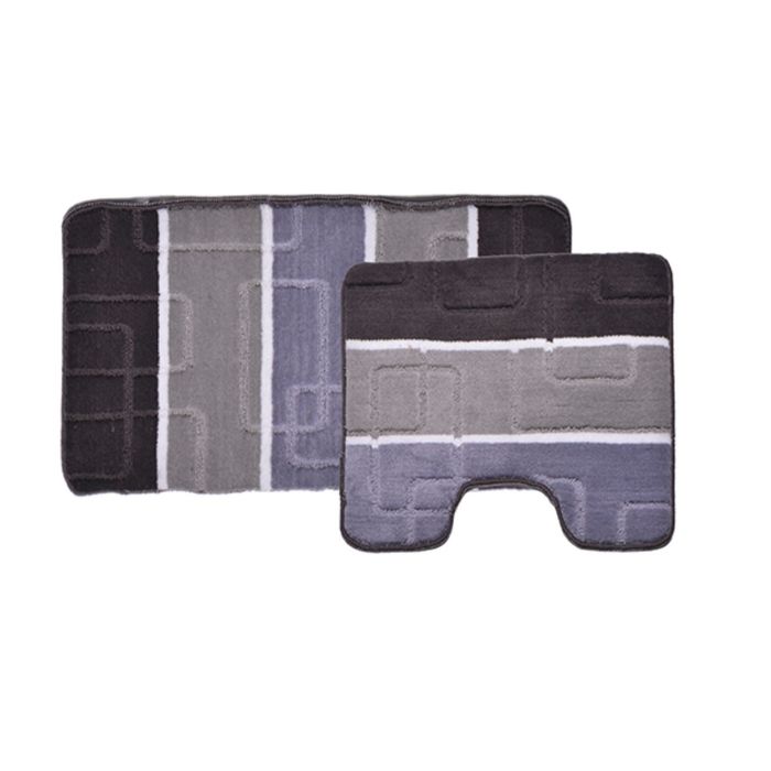 Набор ковриков для ванной "Авангард" 2 шт: 50х80 см, 55х55 см, цвет серый