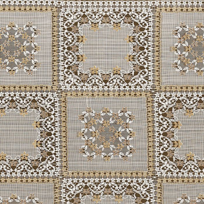 Клеенка столовая "Meiwa" WKC-603 IV/L.BR, 137 см, рулон 20 п.м., крем./св.корич.