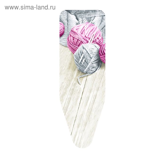 фото Чехол для гладильной доски «клубки пряжи», серый/розовый, 140 х 55 см, хлопок colombo