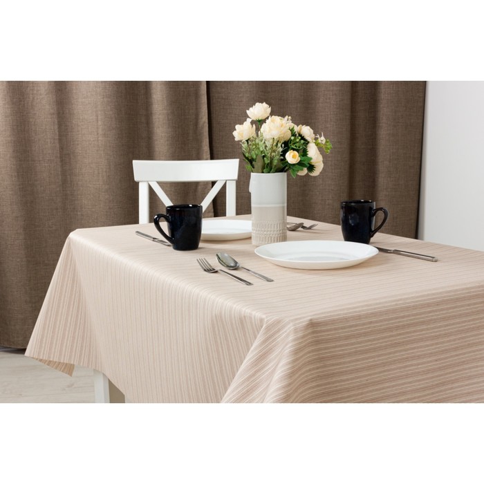 Клеенка столовая "Jacquard", 140 см, рулон 20 п.м., 0107013 Отос бежевый