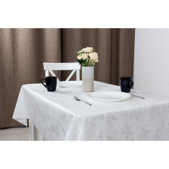 Клеенка столовая "Meiwa" OPA-05 WH, 130 см, рулон 20 п.м., белый