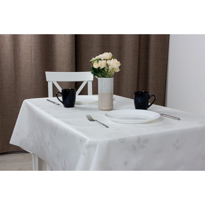 Клеенка столовая "Meiwa" OPA-220 WH, 130 см, рулон 20 п.м., белый