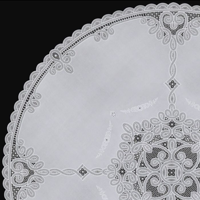 Скатерть столовая "Ажурная" Legend, круг 160 см, рулон 10 шт, сепия