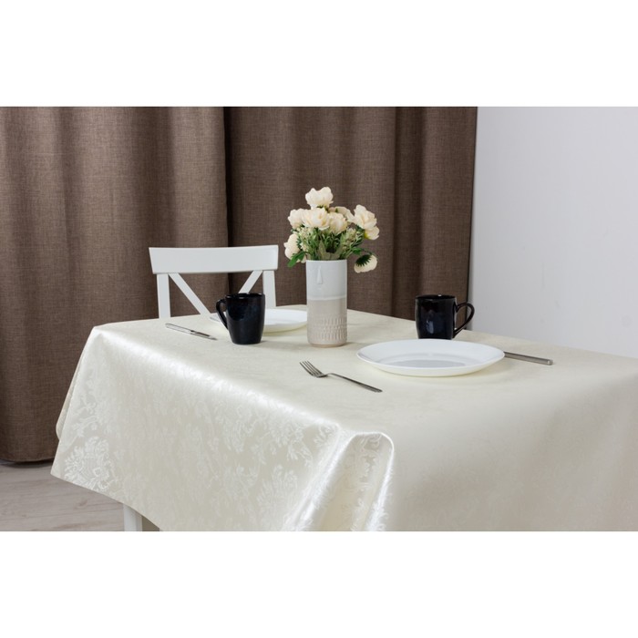 Клеенка столовая "Polyline", 140 см, рулон 15 п.м., PLEV58-WH Аметист белый