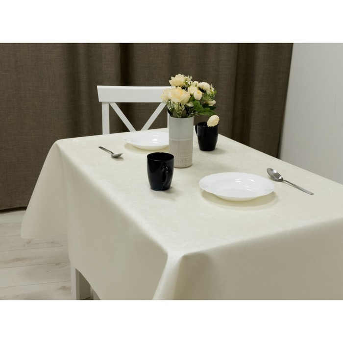 Клеенка столовая "Polyline", 140 см, рулон 15 п.м., PLM3043-WH Поларис белый