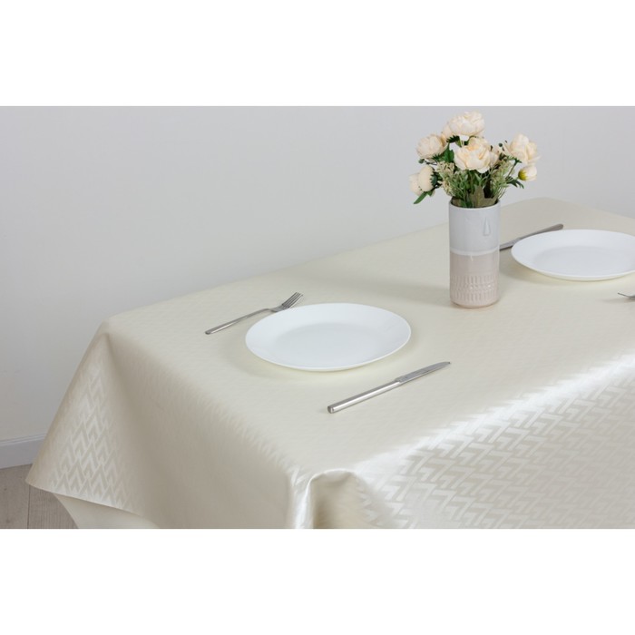 Клеенка столовая "Polyline", 140 см, рулон 15 п.м., PLYZ851-WH Катания белый