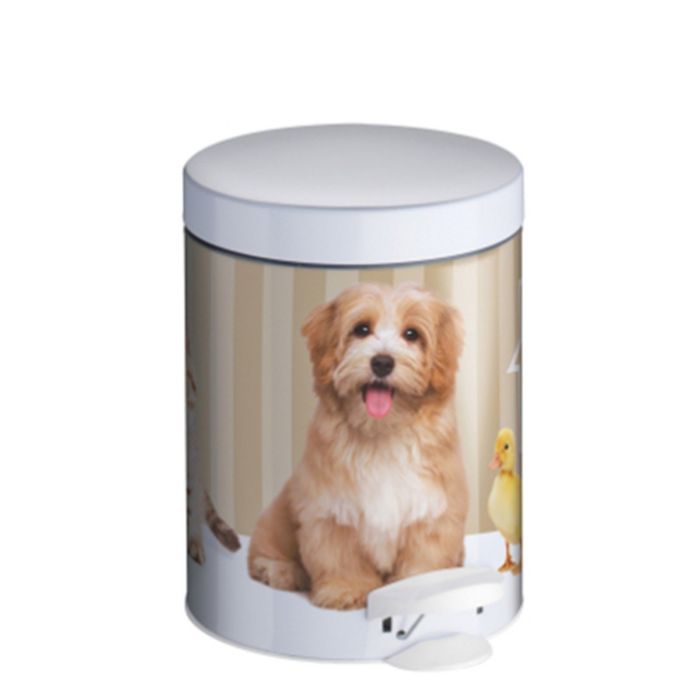 Ведро мусорное с педалью "Любимцы", 5 л