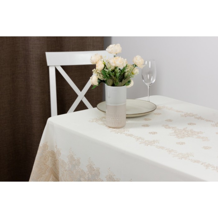Скатерть Ажурная "Marine", 132х177 см, бежевый
