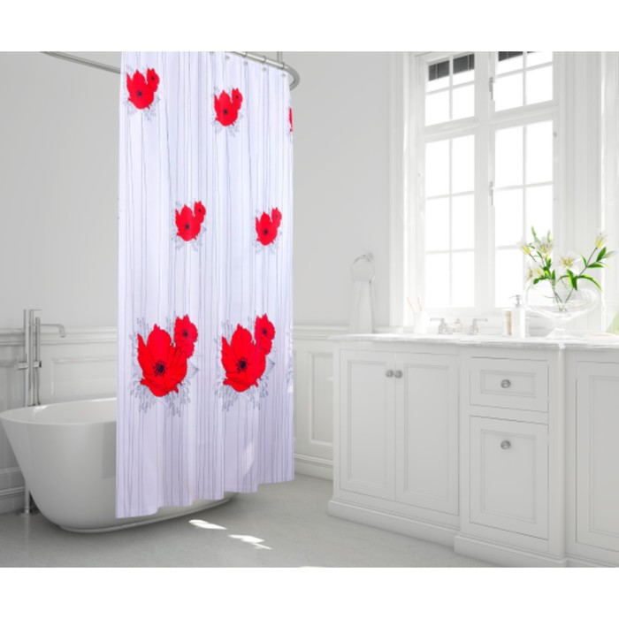 Штора для ванной Papavero, 180х200 см