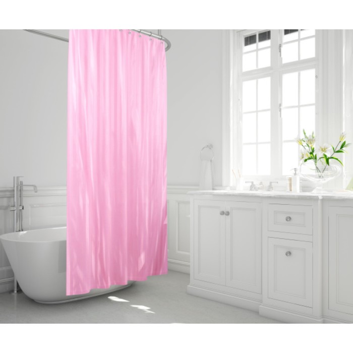 фото Штора для ванной rigone, 180 х 200 см, цвет розовый bacchetta