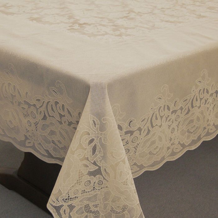 Скатерть столовая "Ажурная" Gloria, 152х228 см, рулон 10 шт, сепия