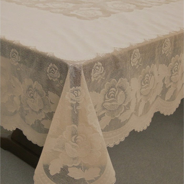 фото Скатерть столовая «ажурная» queen rose, 152 х 228 см, 10 шт в рулоне, сепия towa