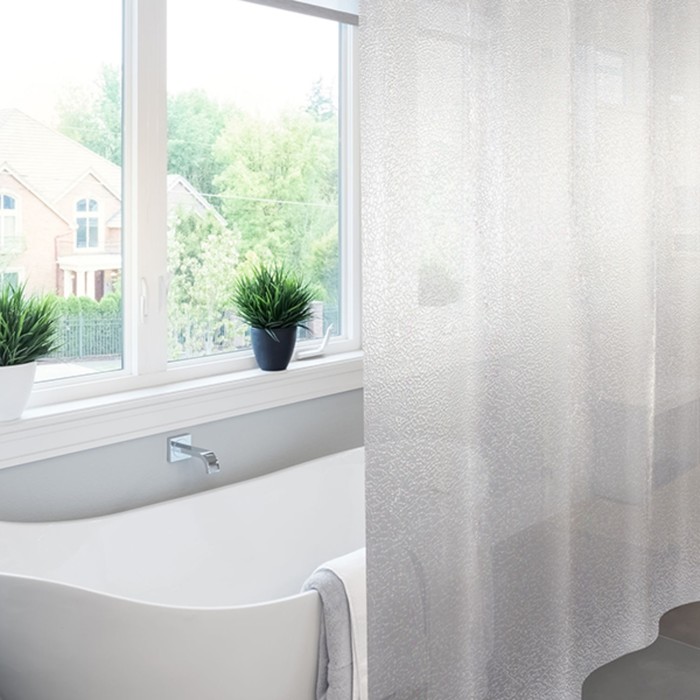 Штора для ванной 182х182 "Meiwa", Krackle прозрачный