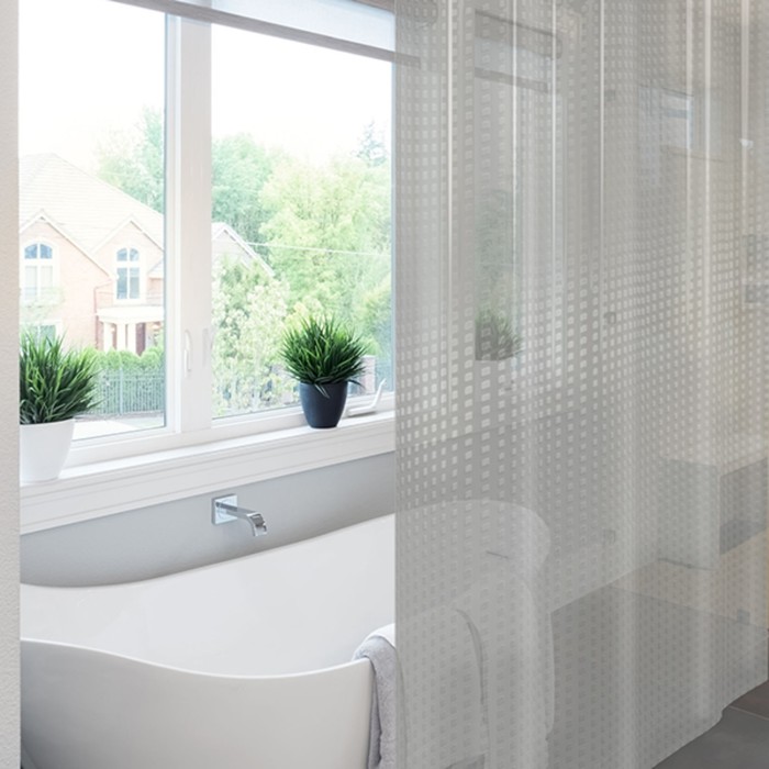 Штора для ванной 182х182 "Meiwa", Metro прозрачный