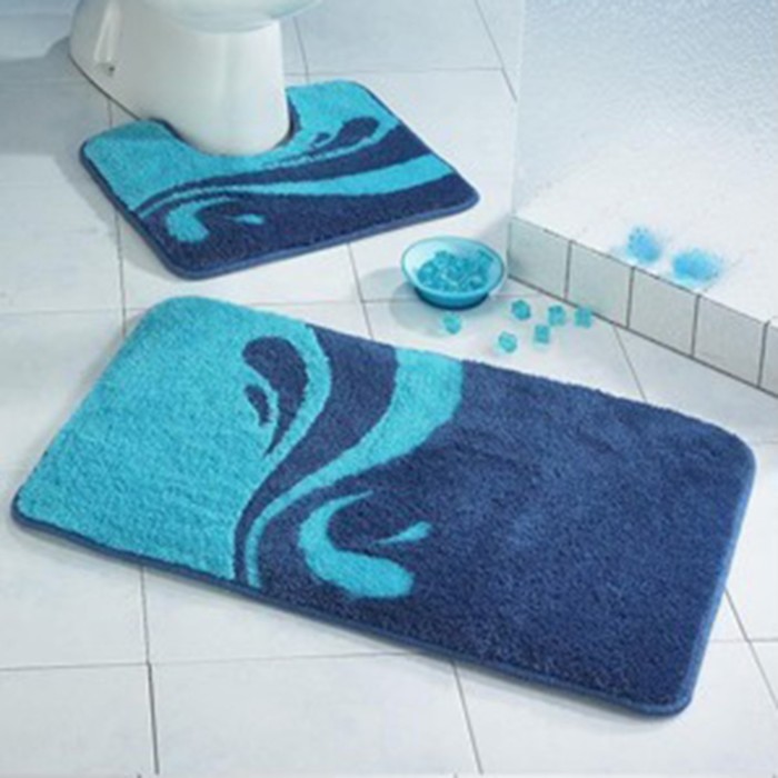 Набор ковриков для ванной «Симона», 2 шт: 50 х 80 см, 55 х 55 см, цвет голубой банданы узор 55 х 55 см цвет зеленый набор 5 шт