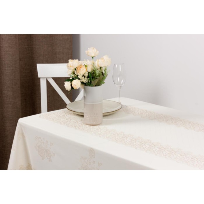 Скатерть Ажурная "Victoria", 140х200 см, бежевый