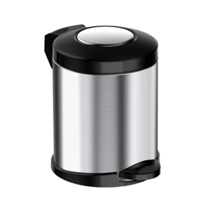 Ведро мусорное с педалью "Стиль", матовый стальной, 5 л