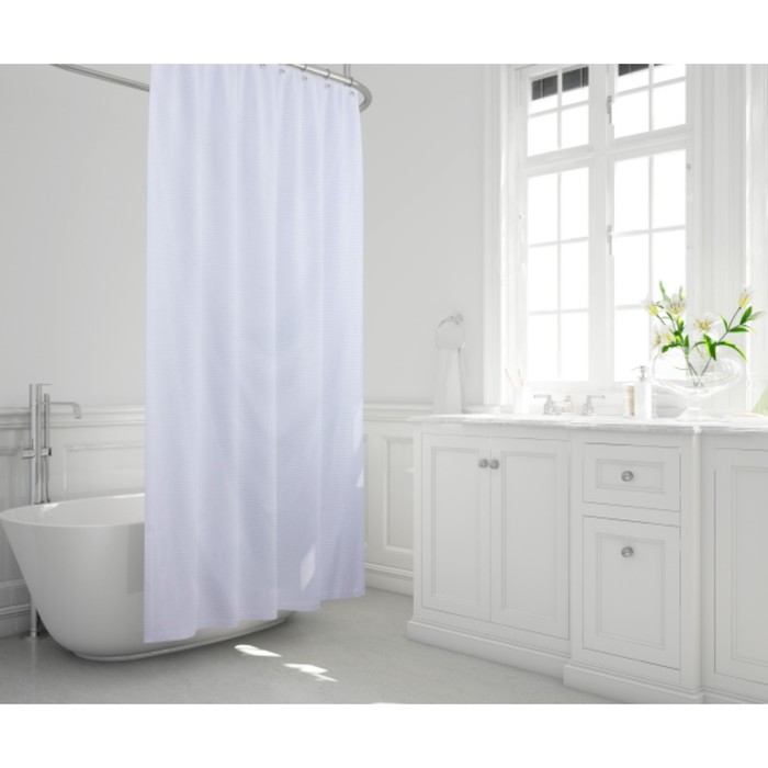 Штора для ванной Bacchetta Verga, 240 х 200 см, цвет белый штора для ванной bacchetta fragmmento 240 х 200 см цвет бежевый