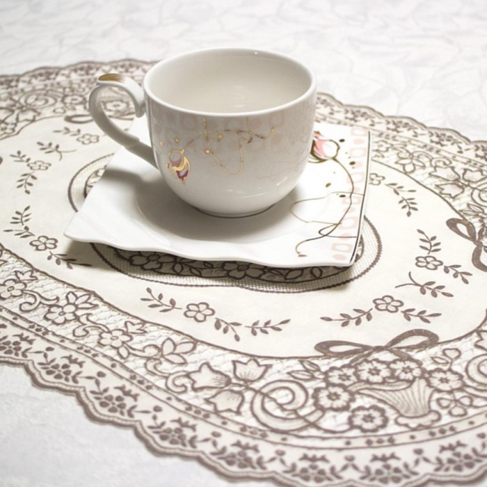 Салфетка "Ажурная" Grace, овал 30х45 см, бежевый