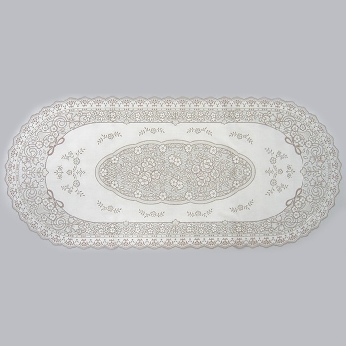 Салфетка "Ажурная" Grace, овал 40х92 см, бежевый