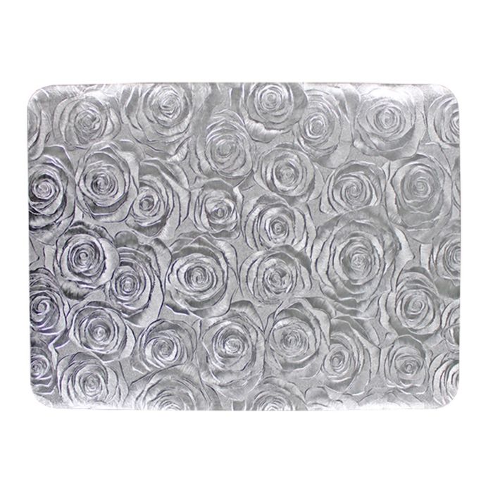 Салфетка на стол "Роза" серебро, 30х40 см