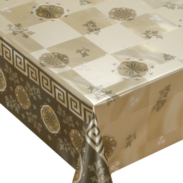 Клеенка столовая "Meiwa" GLL-229 BE, 140 см, рулон 20 п.м., бежевый