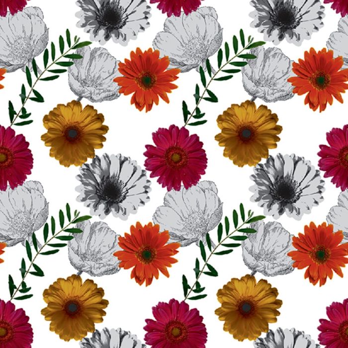 Клеенка столовая "Глянец", 140 см, рулон 20 п.м., Гербарий, 3502