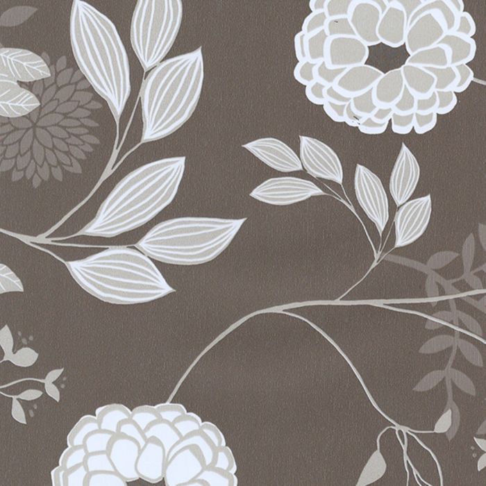 Клеенка столовая Chic &amp; Charme 140 см, рулон 20 п.м., "Георгины коричневые"