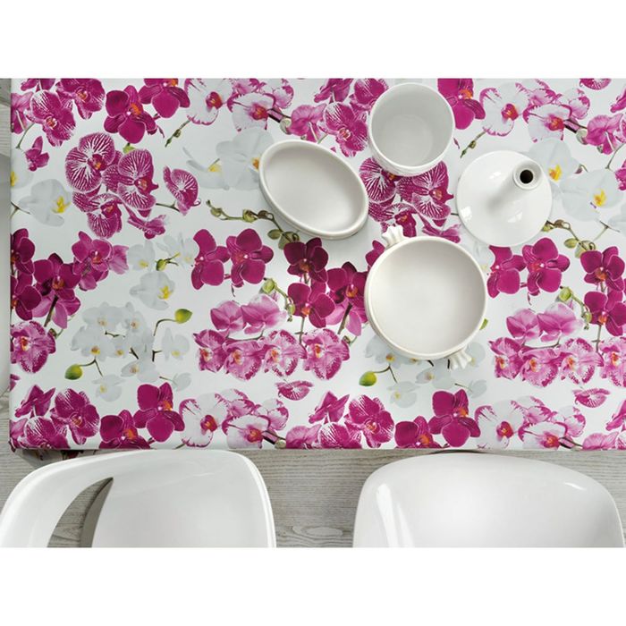 Клеенка столовая, ширина 140 см "Wondertex. Орхидеи", рулон 20 м