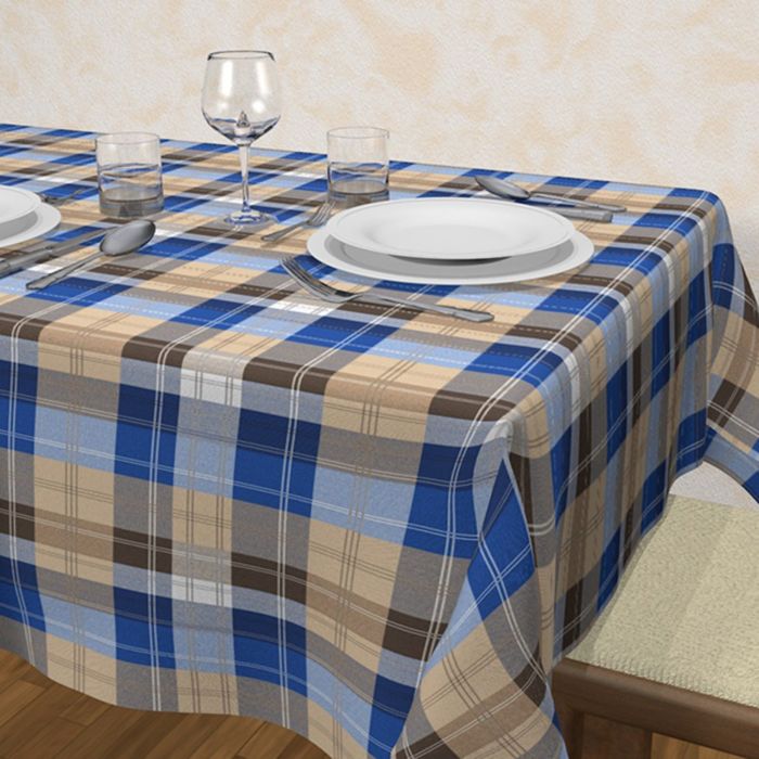 Клеенка столовая, ширина 140 см "Orizzonti. Квадретто", рулон 20 м, цвет синий