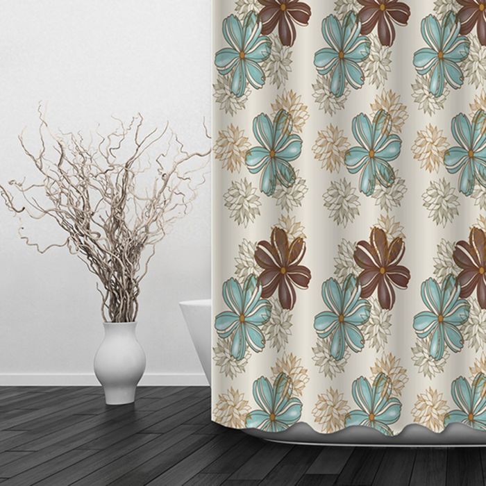 Штора для ванной 180х180 см, "Незабудки" ВТ-823763