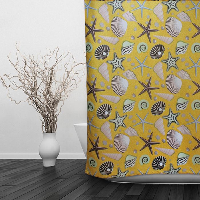 Штора для ванной 180х180 см, "Ракушки" ВТ-821673CY