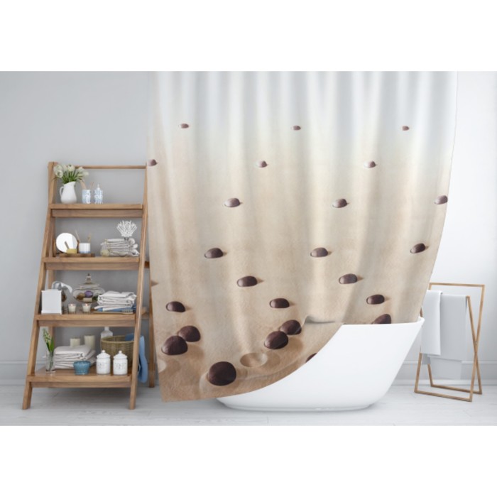 Штора для ванной 180х180 см, "Сад камней" ВТ-823085