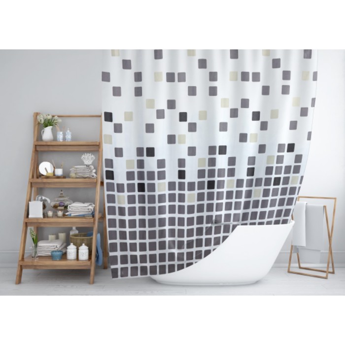 Штора для ванной 180х180 см, "Тетрис" ВТ-822169