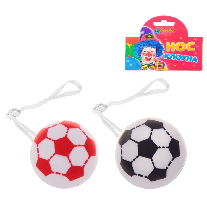 Нос световой "Футбол" на резинке, цвета МИКС