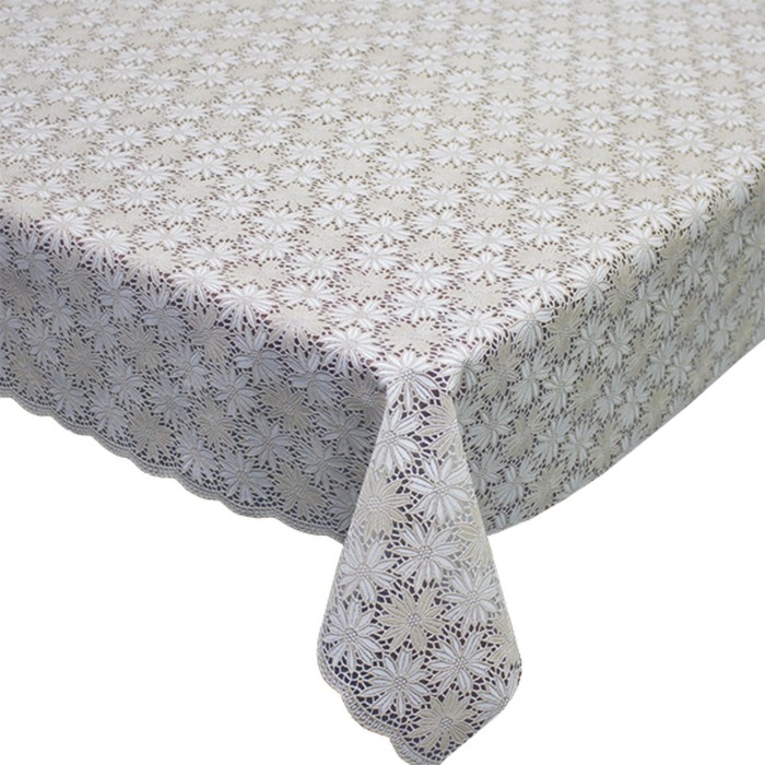 Клеенка столовая "Ажурная", ТВP 7964, 138 см, рулон 15 п.м., бежевый