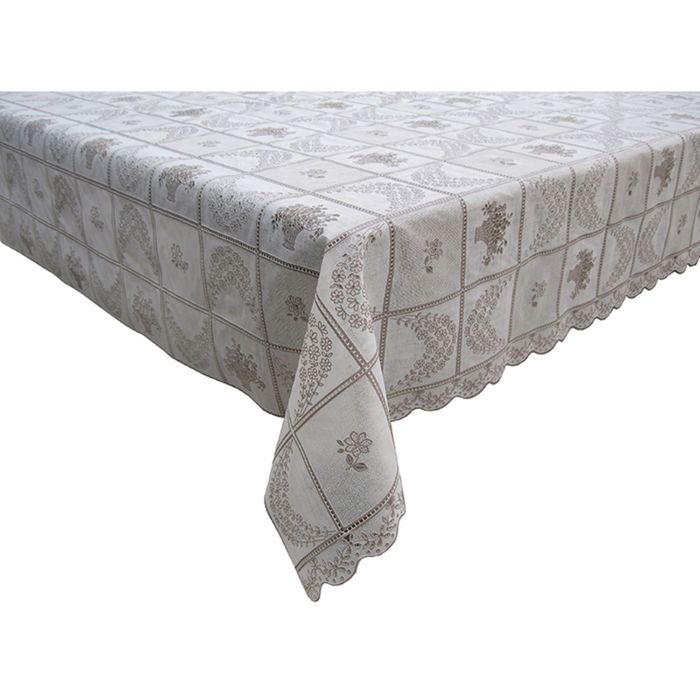 Клеенка столовая "Ажурная", ТВP 7972, 138 см, рулон 15 п.м., сепия/коричневый