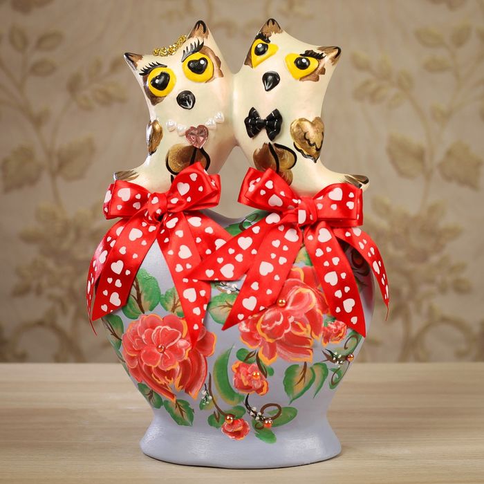 Копилка "Свадебные совы" микс