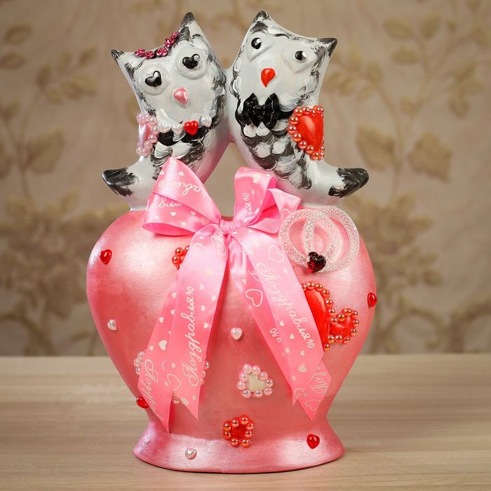 Копилка "Свадебные совы" микс