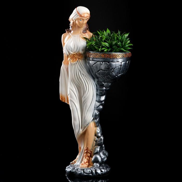 Фигурное кашпо "Гречанка", цветная, 80 см, микс