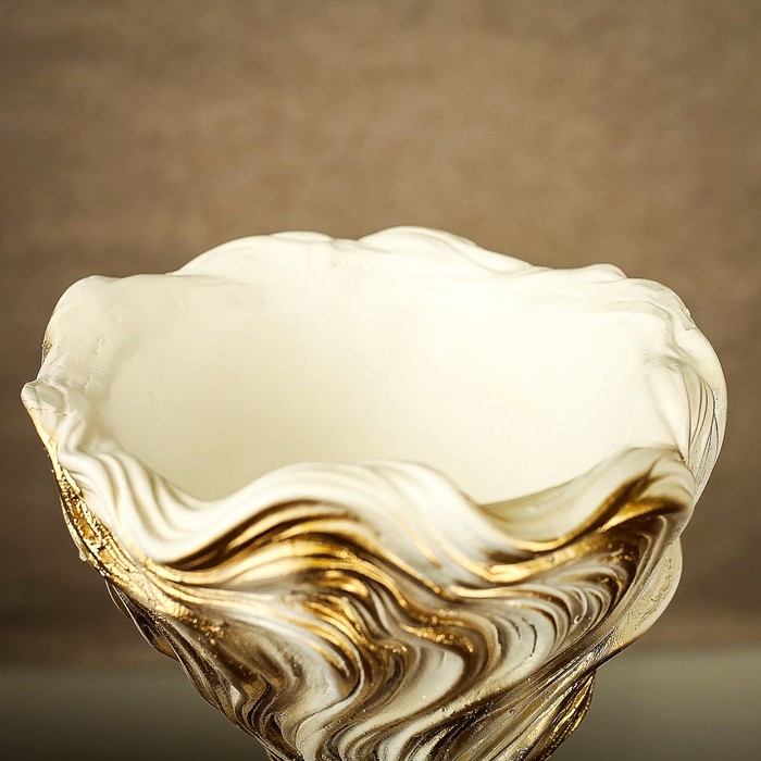 Кашпо "Лира" бело/золотая 70 см