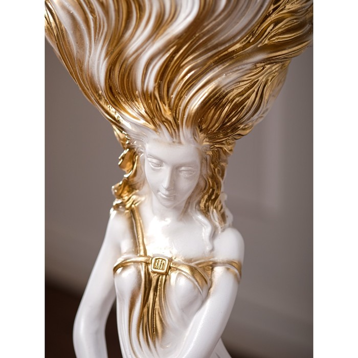 Кашпо "Лира" бело/золотая 70 см