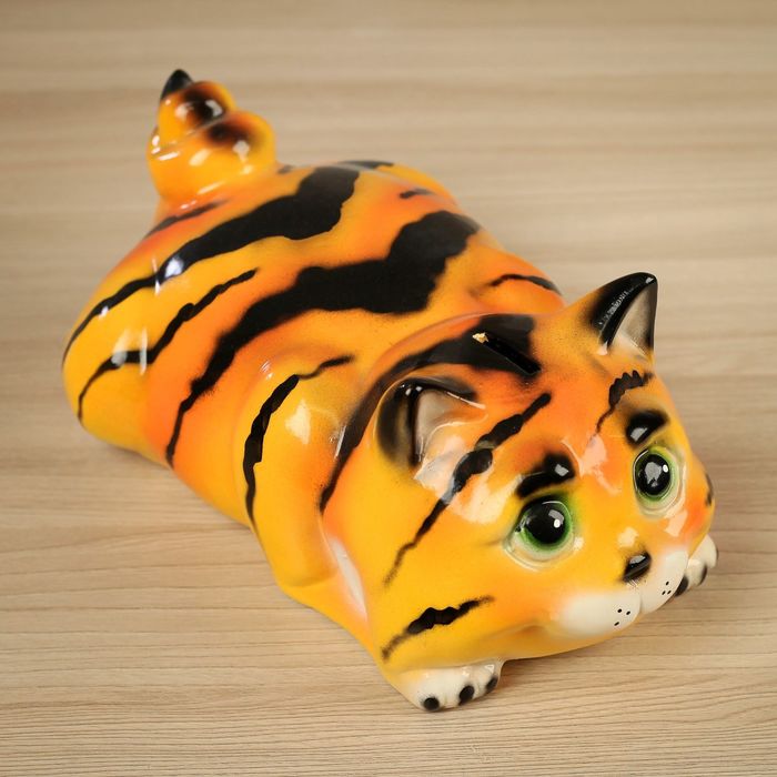 Копилка "Кот Тишка" глянец, жёлтый тигр