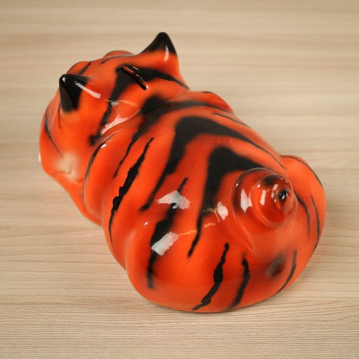 Копилка "Кот Тишка" глянец, оранжевый тигр