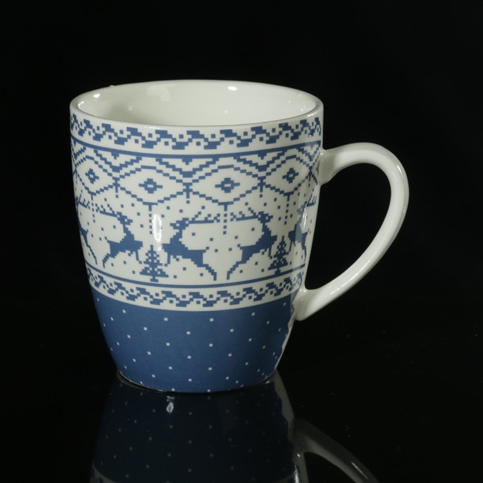 Кружка 370 мл "Новогодний узор", МИКС